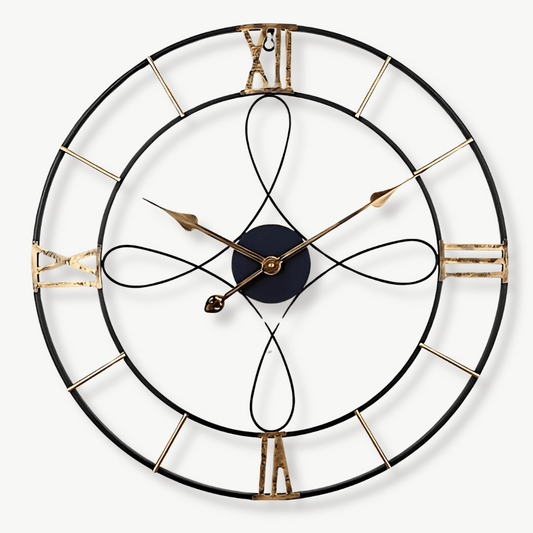 Horloge en Fer Forgé Noir et Or