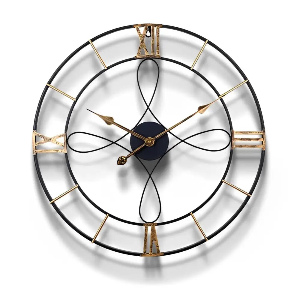Horloge en Fer Forgé Noir et Or