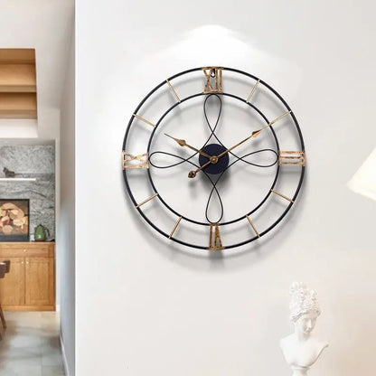 Horloge en Fer Forgé Noir et Or