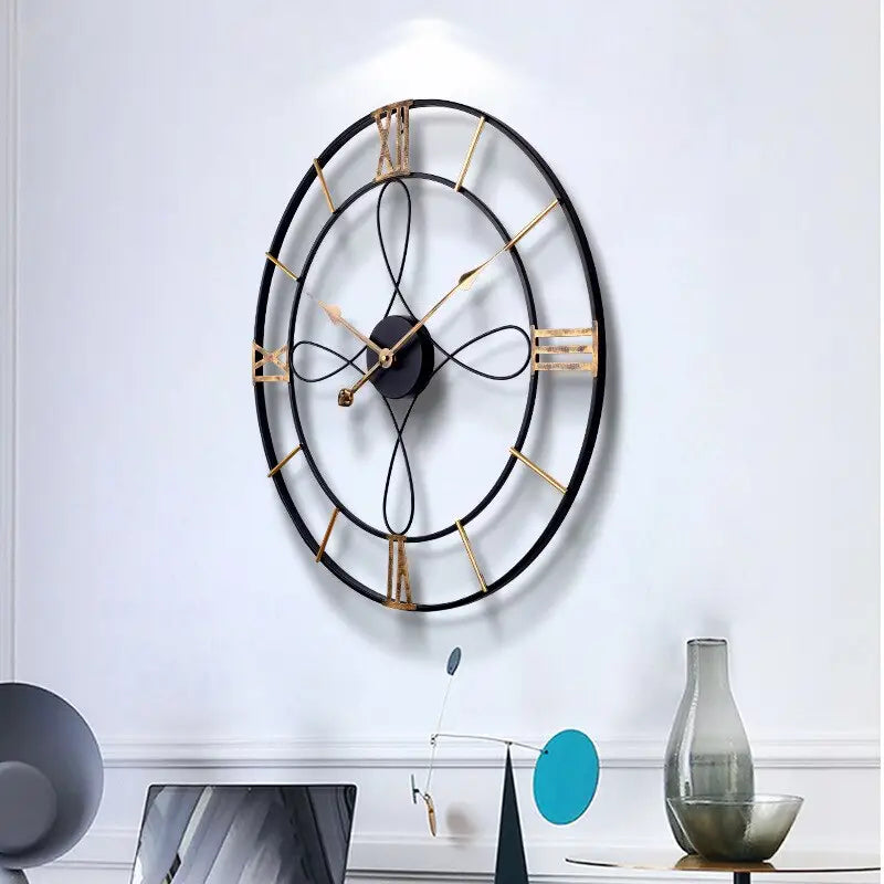 Horloge en Fer Forgé Noir et Or
